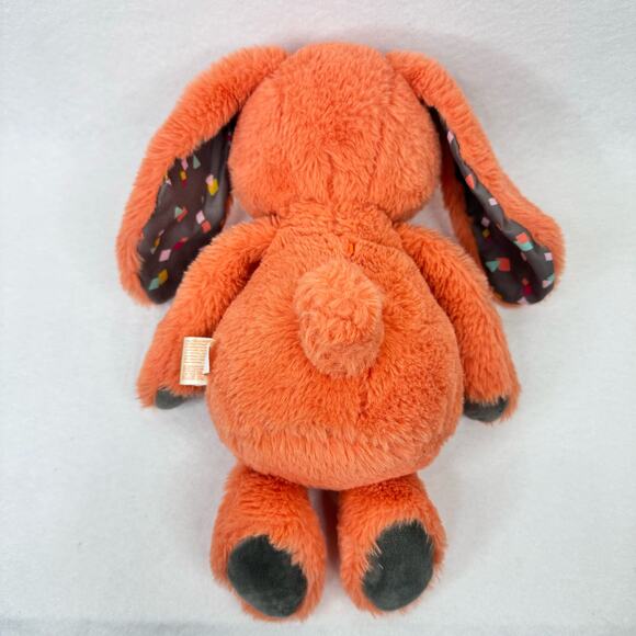 B Softies Orange Bunny Rabbit Plush Lovey Stuffed Animal Floppy Confetti Ears - Picture 5 of 7